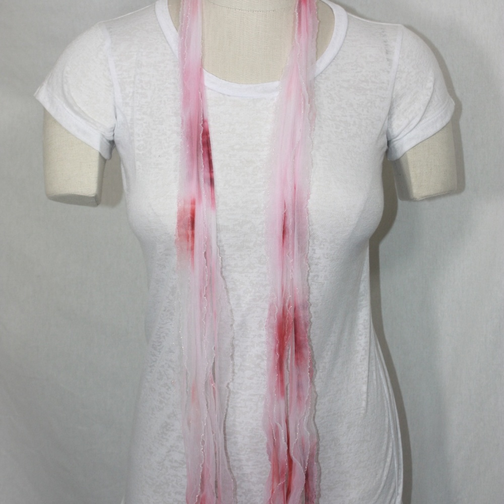 Pink Solid and Patterned Scarf Accessory - Picture 4 of 8